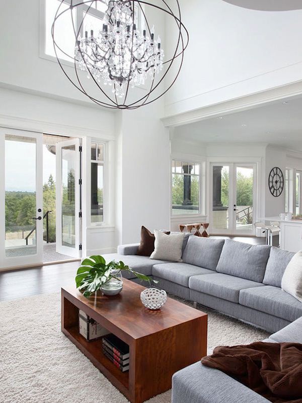 Contemporary Chandelier In Living Room
