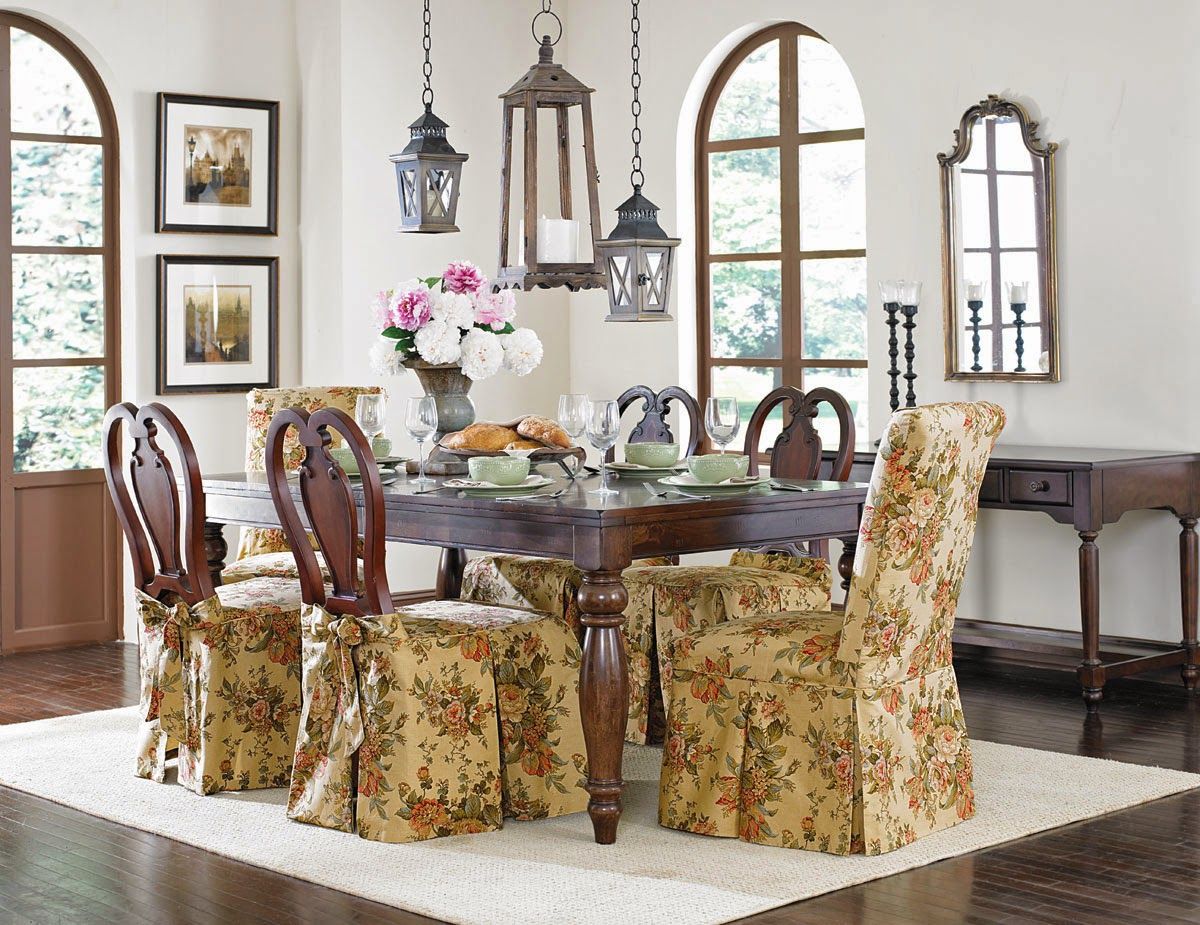 Dining Chair Slipcovers in Cardamom