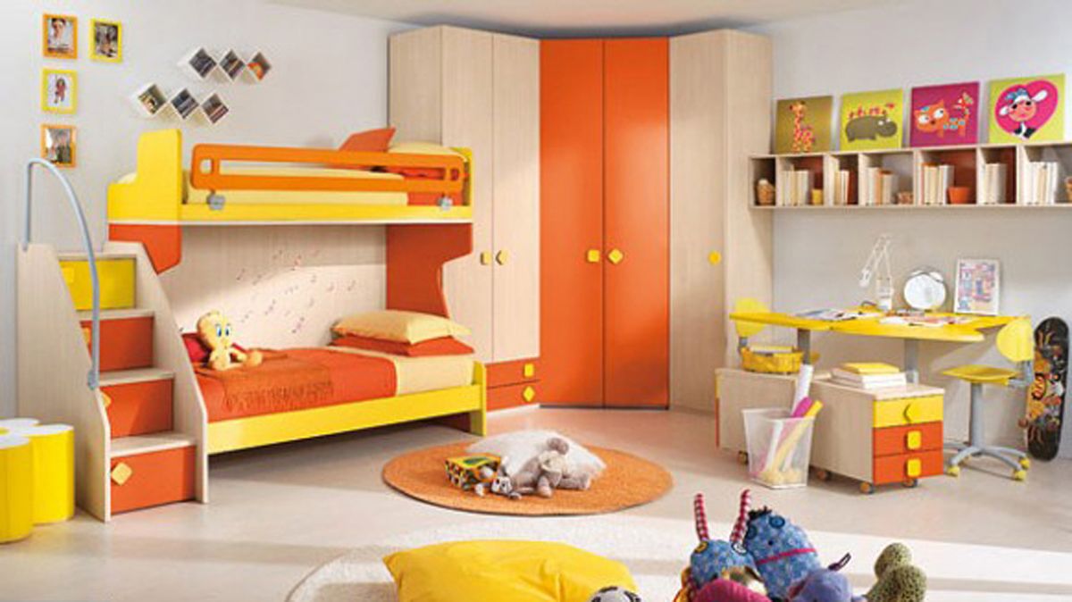 Orange Kids Bedroom Design
