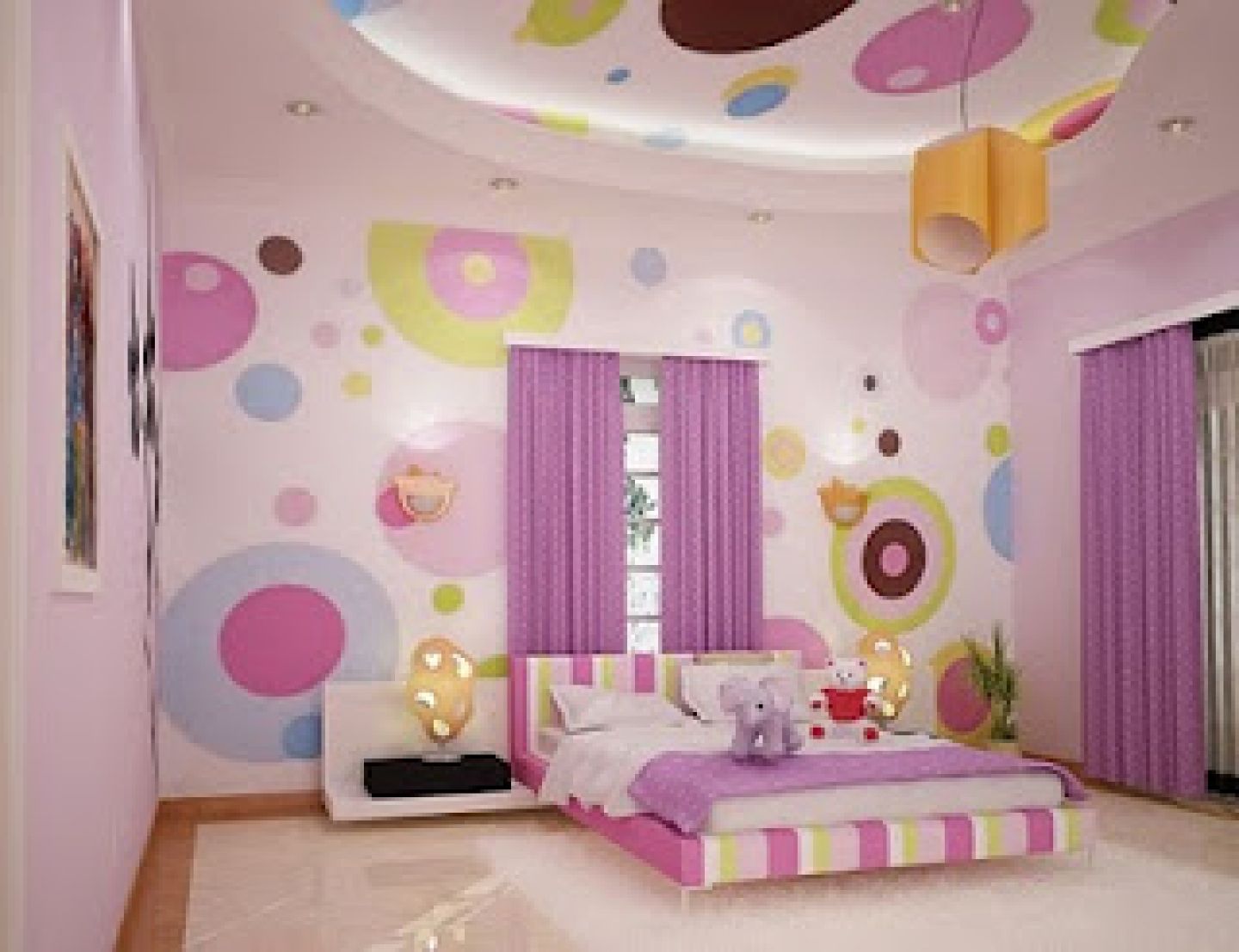 Polcadote Purple Girl Bedroom Design