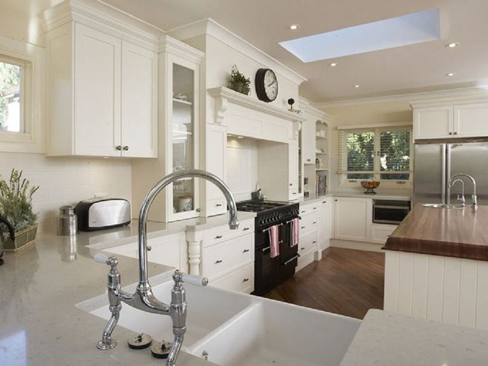 Pure White Kitchen With Wooden Floor