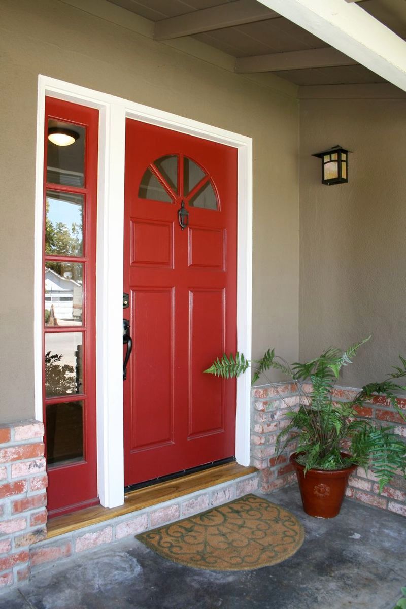 Red Painting Exterior Door