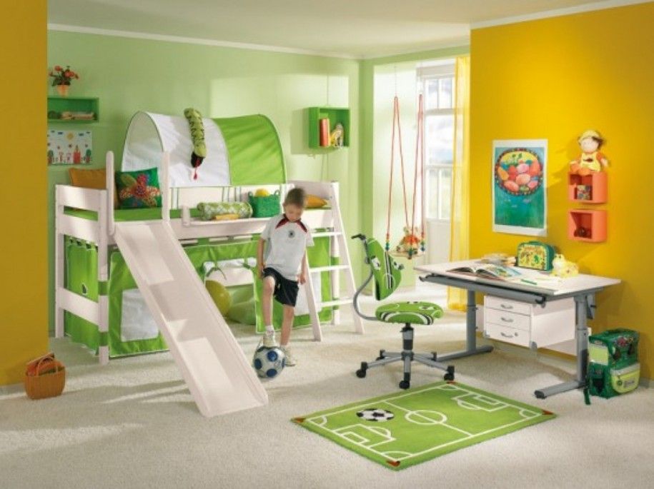 Soccer Theme Bedroom Children Minimalist 2014