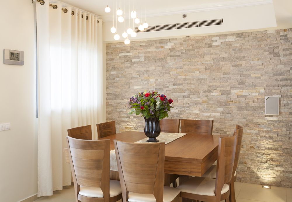 Stone Wall Dining Room