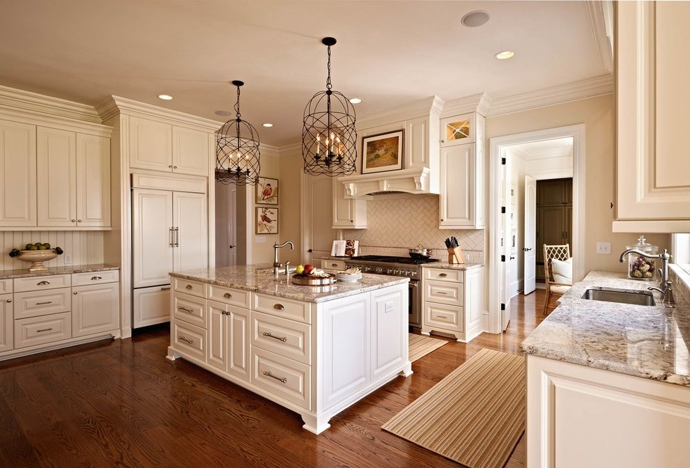 Traditional Kitchen with Elegant Rug