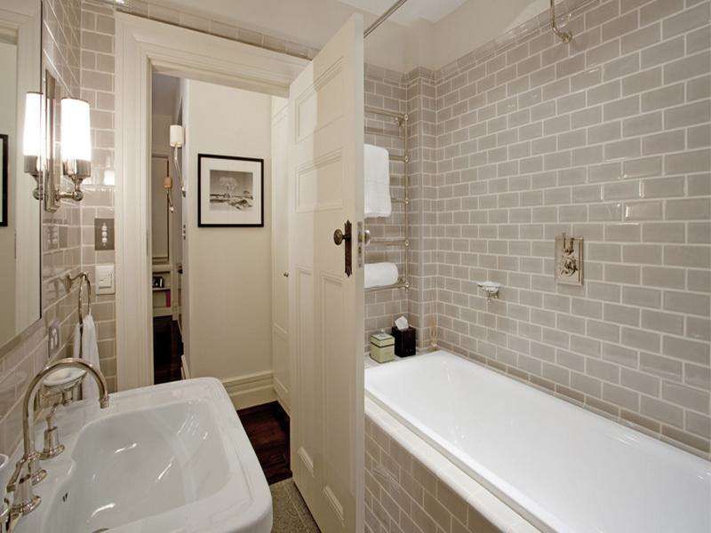 Vintage White DIY Bathroom Tile Wall