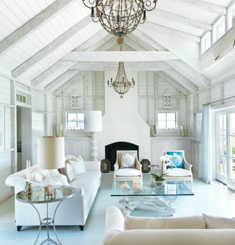 White Chandelier in Living Room