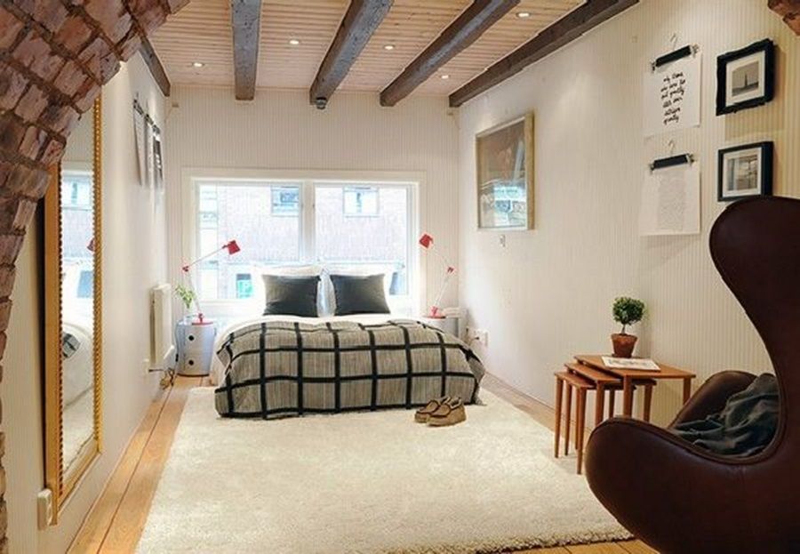White Cozy Scandinavian Bedroom