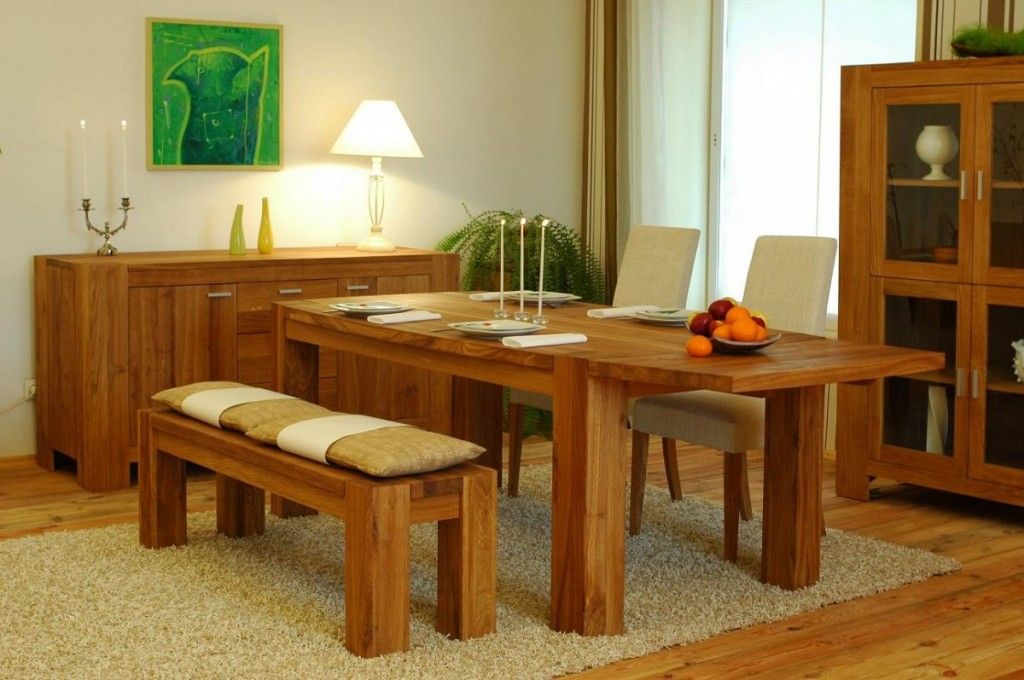 breakfast table with bench