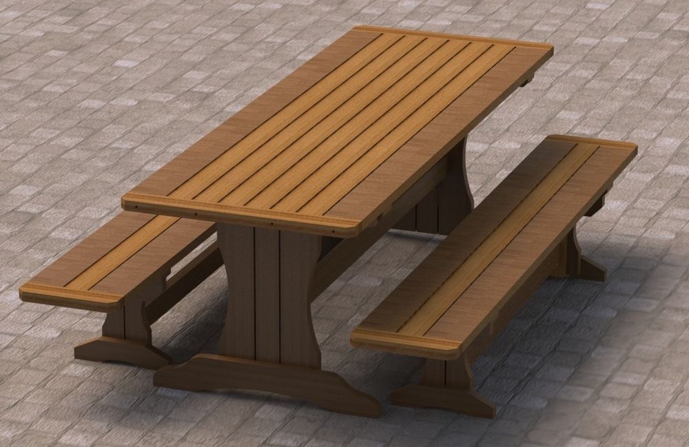 picnic and bench table