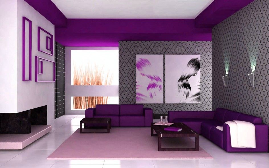 purple Living Room design