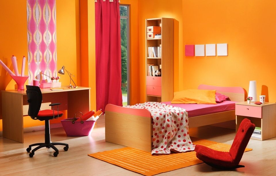 Children Bedroom Energetic Orange Home Decor