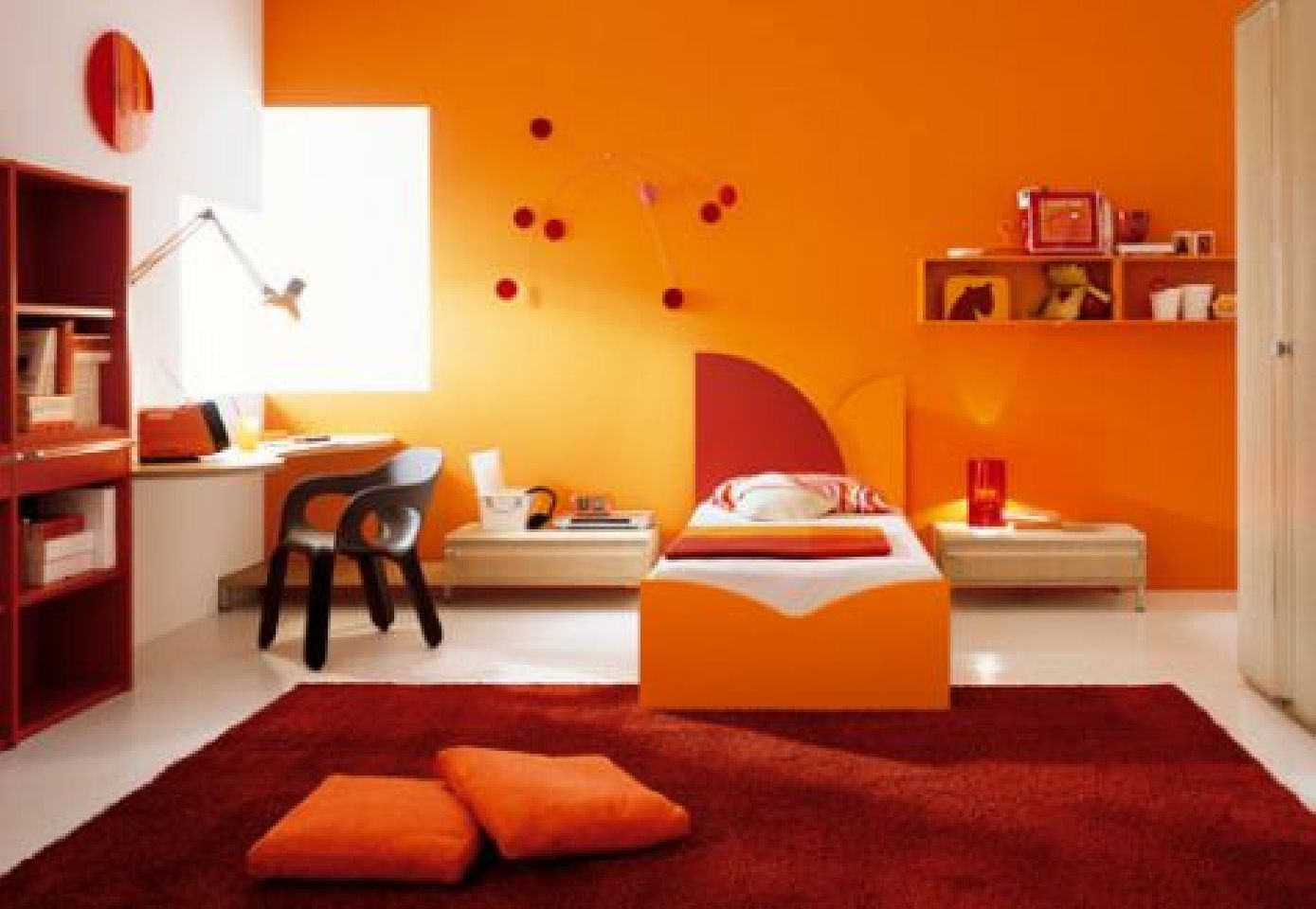 Creative Bedroom Energetic Orange Home Decor