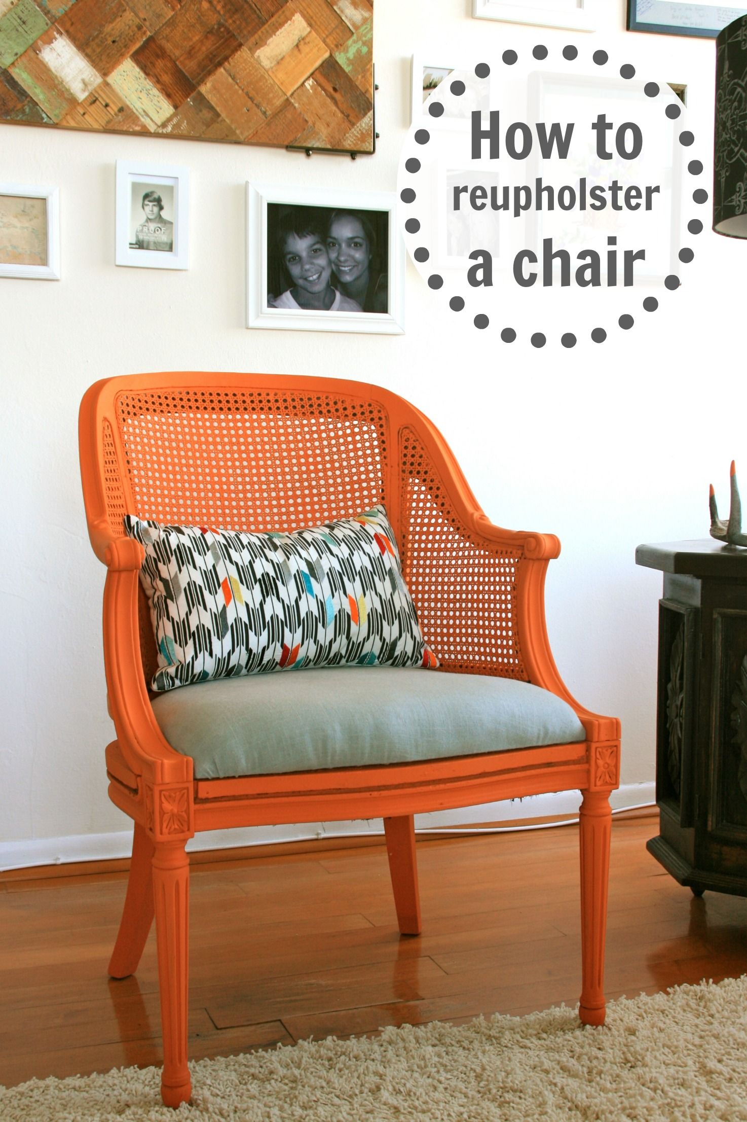 Orange Reupholstering a Chair