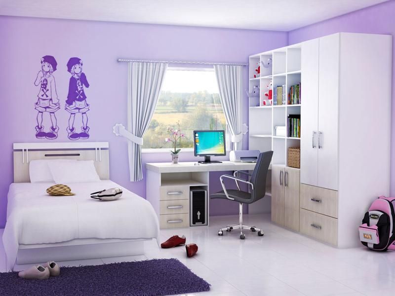 Purple Providing Sanctuary in Teenage Girl Bedroom