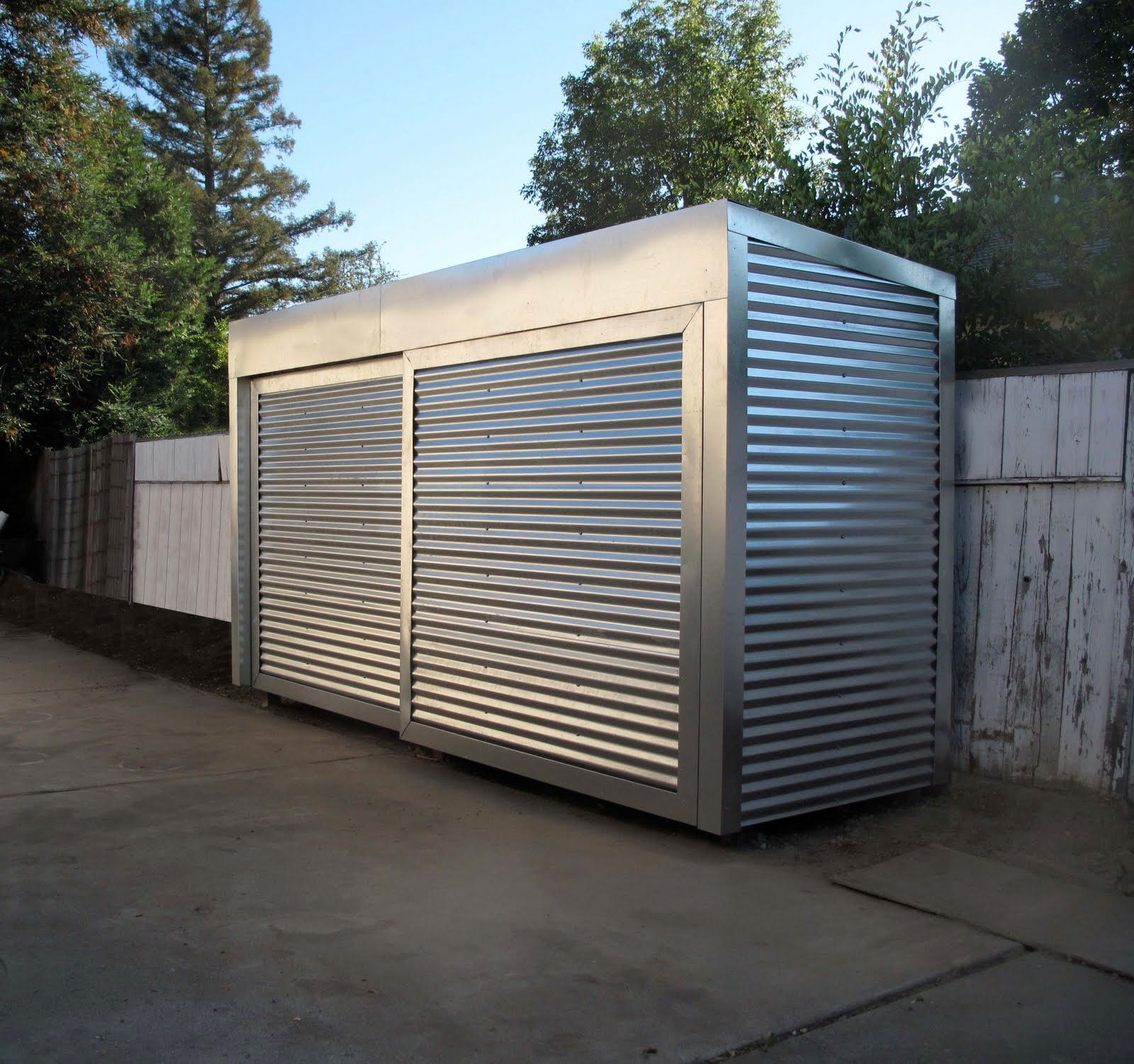 Simple Steel Garages with Two-Levels Ideas