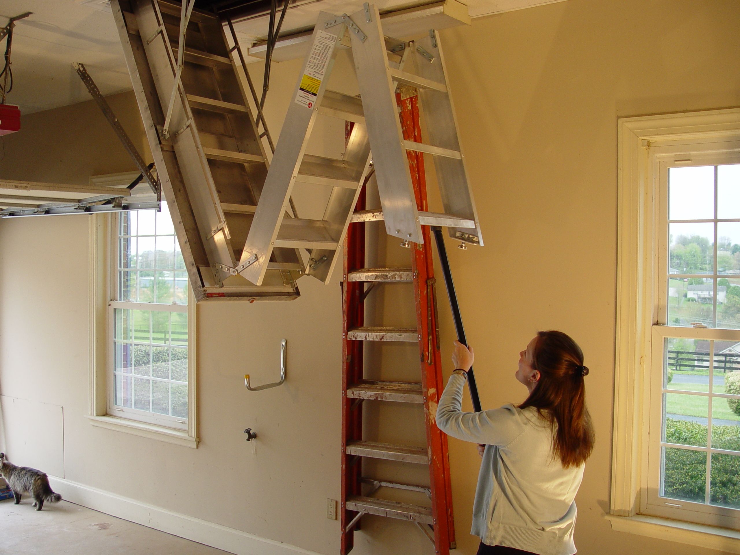 Steel Installation of Pull Down Stairs
