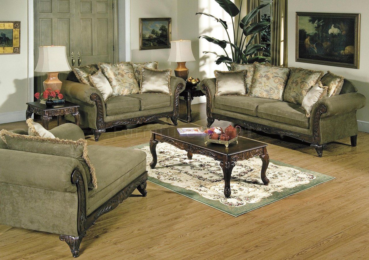 Traditional Green Classic Sofas Furniture for Living Room