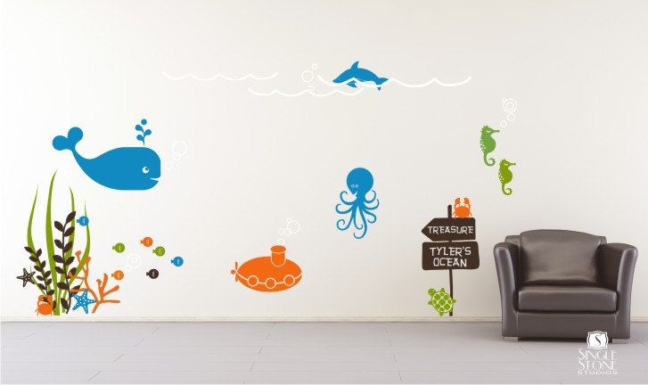 Wallpaper Underwater Bedroom Interior With Ocean Designs
