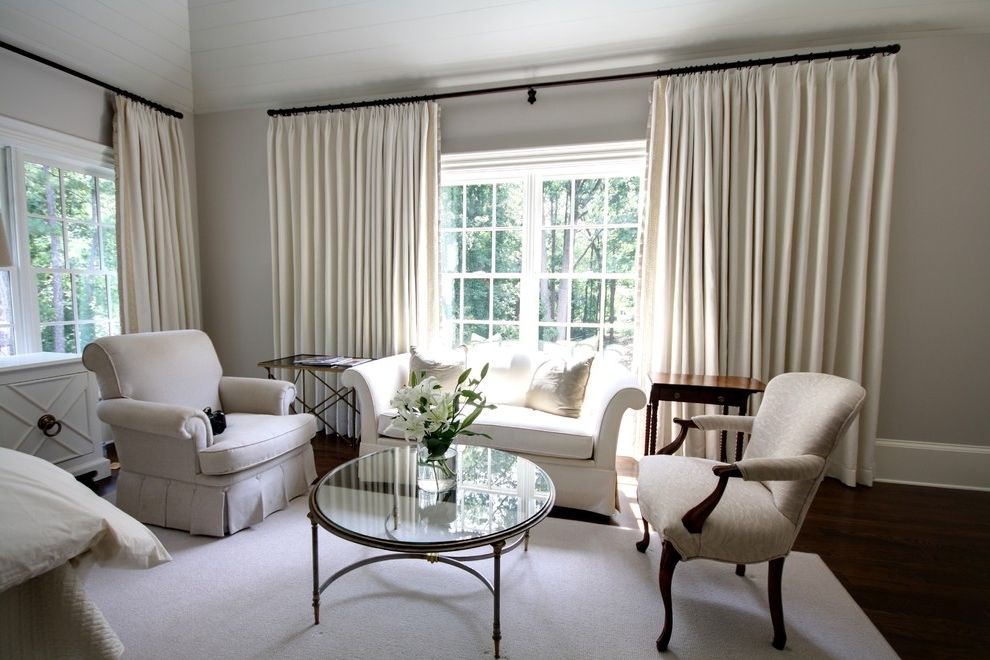 White Living Room Curtains For Triple Windows