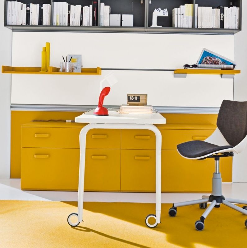 Yellow Clever Home Office Decor Ideas