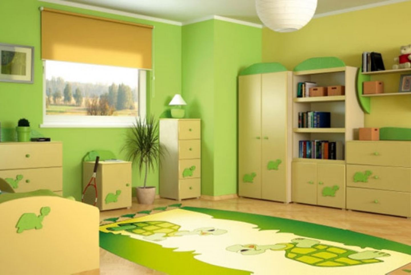 green paint color for girls bedroom
