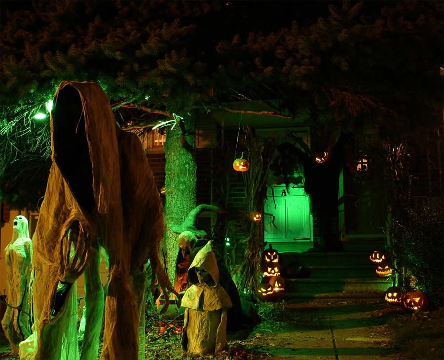 Spooky Mansion Pumpkin Halloween Yard Haunter Decorations