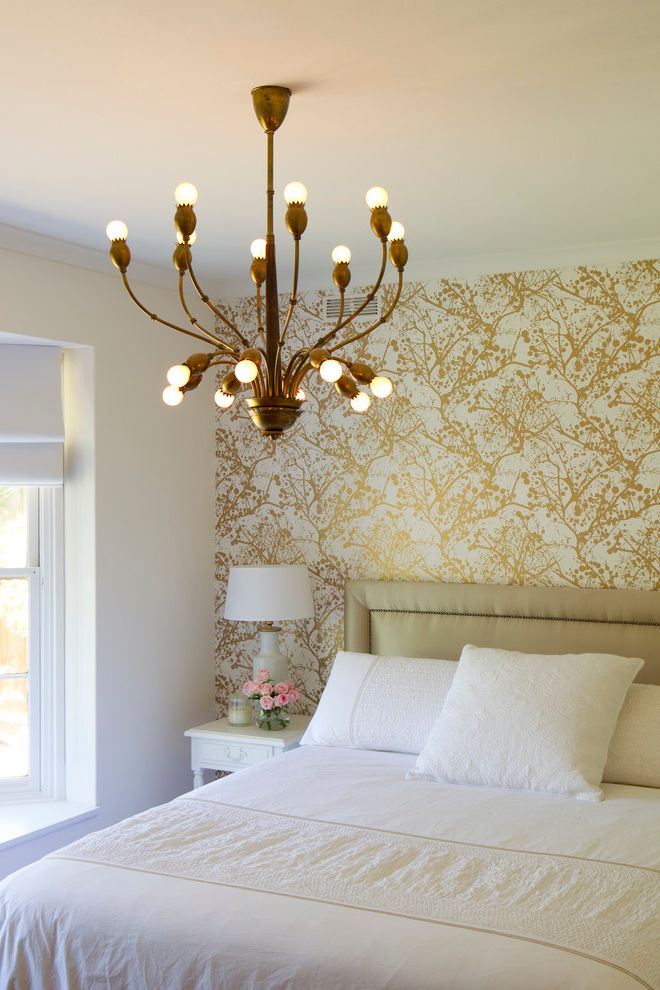 Comfortable White Bedroom with Decorative Wall