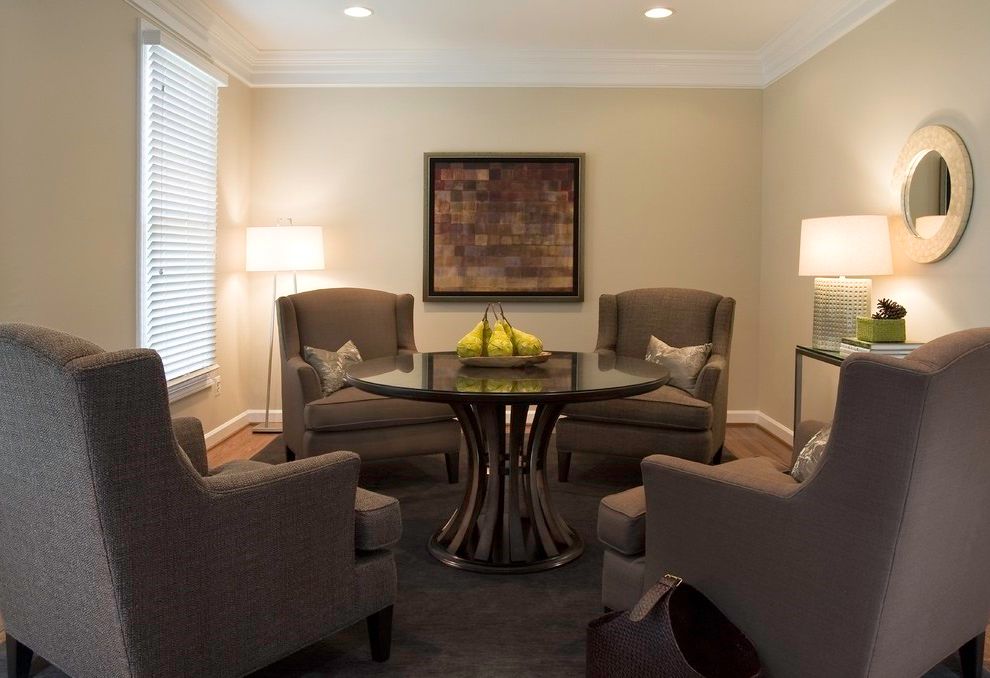 Formal Modern Living Room with Round Table