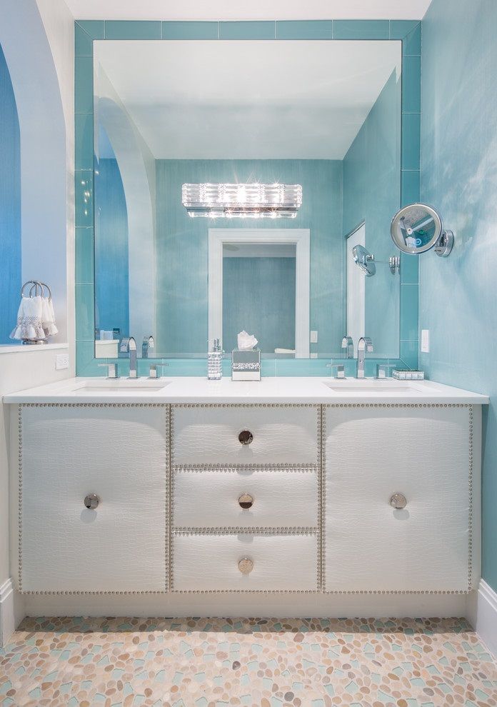 Ocean-Inspired Bathroom Vanities and Cabinet
