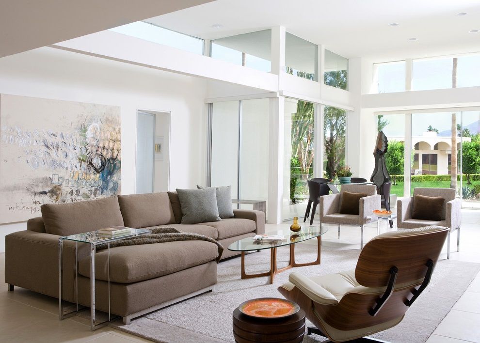 Soft Brown Color for Living Room Modern Sofa