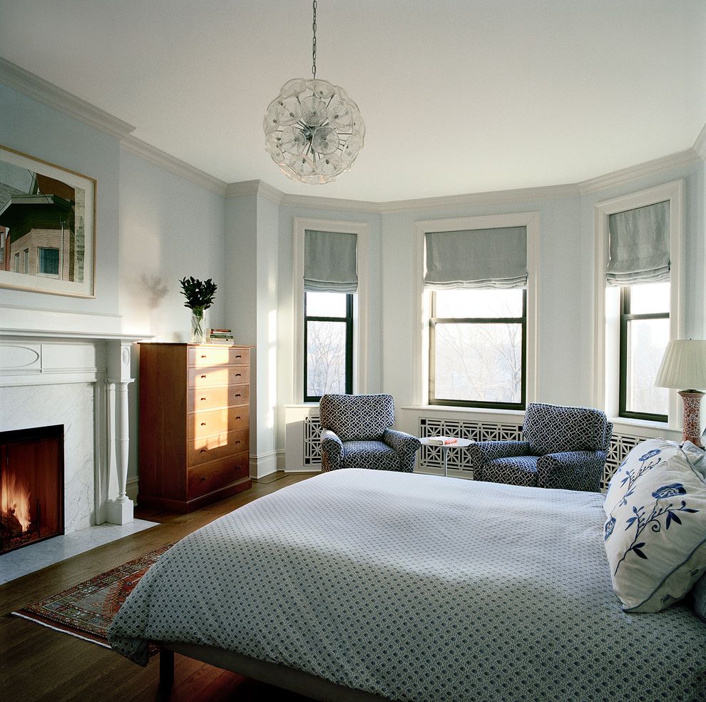 White Bedroom with Fireplace