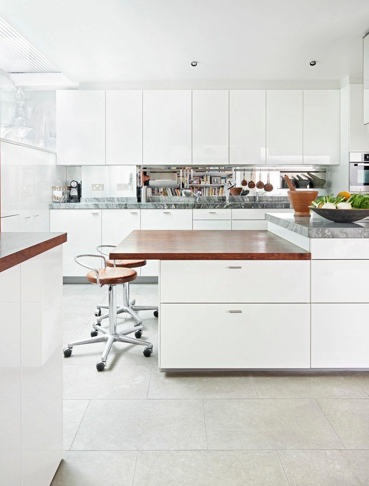 White Futuristic Kitchen Interior Decoration