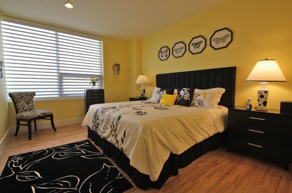 Yellow and Black Bedroom Color Decor