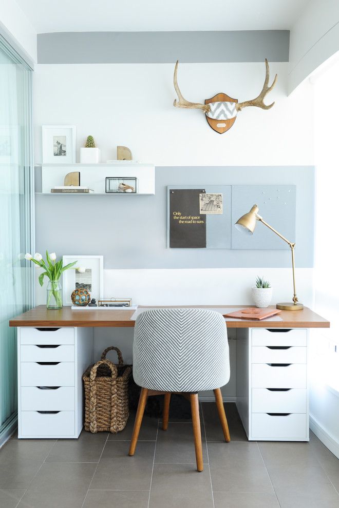 Transitional Home Office Decorating