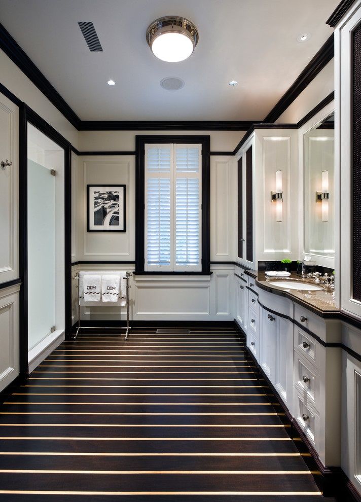 Black and White Bathroom Decor with Black and White Flooring