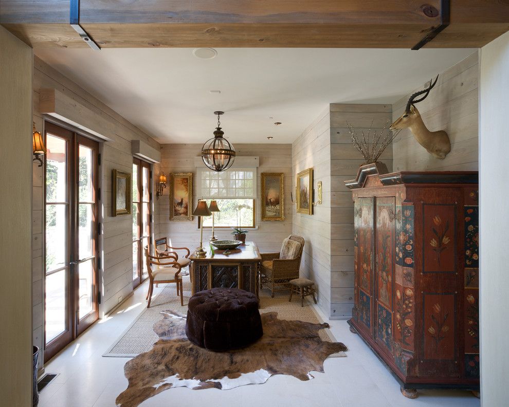 Amazing Classic Home Office with Rug Animal Print Accents