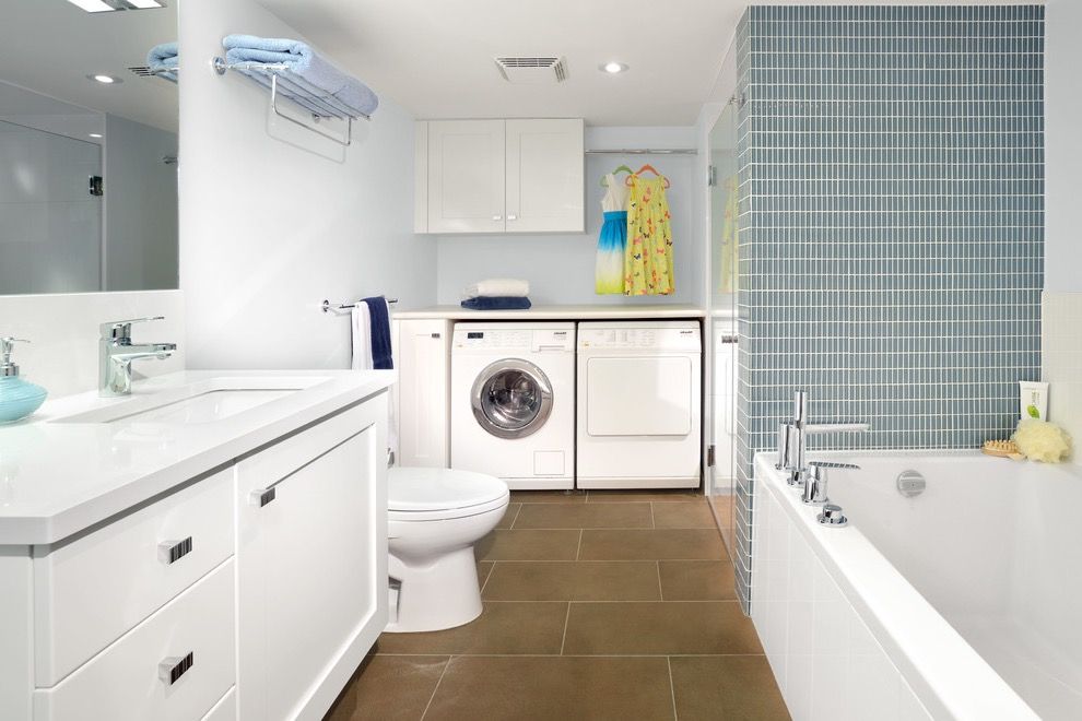 Modern Bathroom and Laundry Interior Design Plan