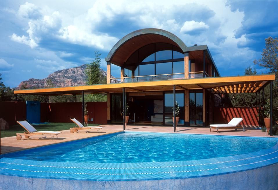 Desert Home With Copper Clad Barrel Roof (View 6 of 10)