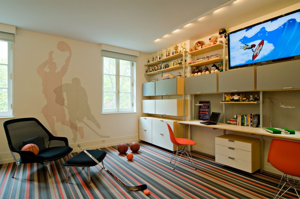 Home Workplace Interior In In Sport Theme (View 2 of 5)