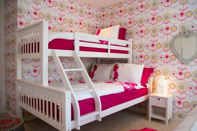 Cute Pink Childrens Bedroom Decorative Wall Design (Photo 392 of 7825)