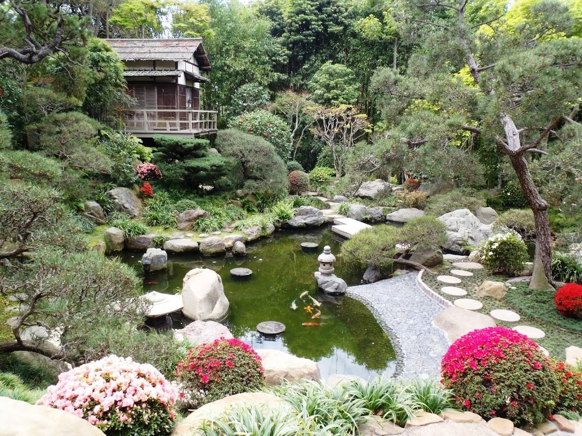 Natural Japanese Garden Designed With Decorative Stoned Pathways Across Pond Inspiration (Photo 2413 of 7825)