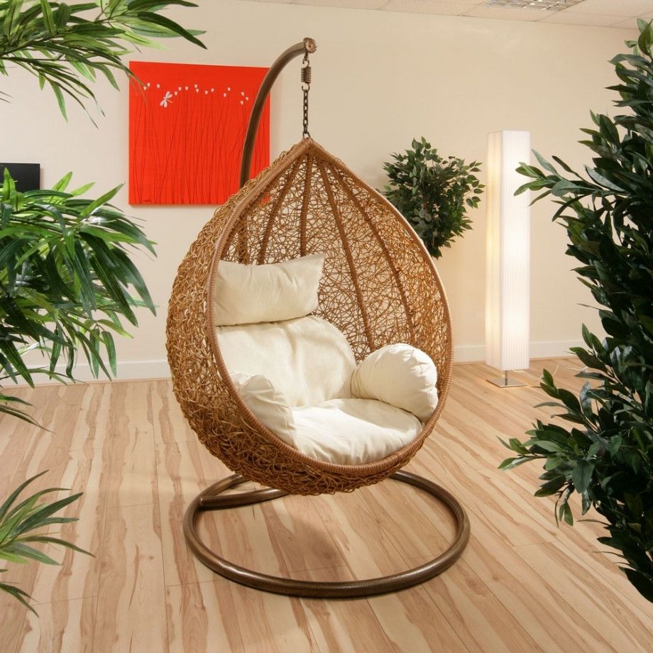 Natural Plants Decorating Idea With Decorative Hanging Chair Furniture Plus White Pads Also Laminate Floor Background (Photo 2415 of 7825)
