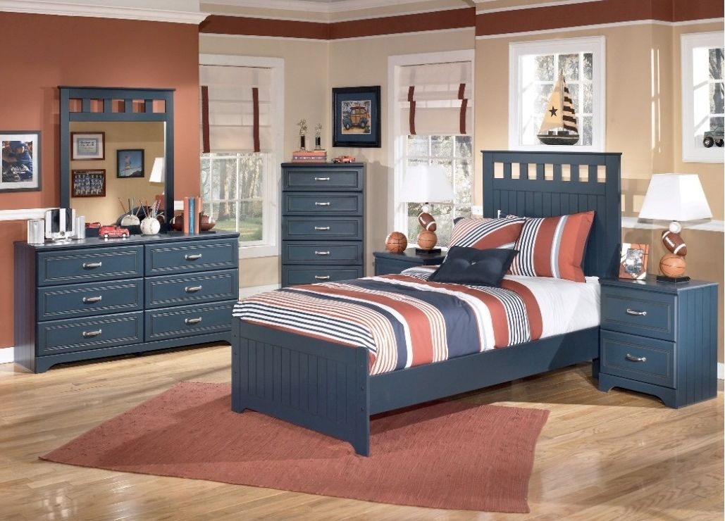Nice Blue Wooden Furniture In Whimsical Kids Bedroom Sets With Beach Theme And Sporty Table Lamps (Photo 2459 of 7825)