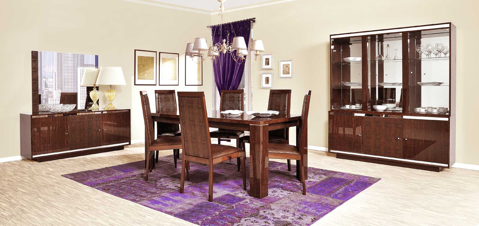Purple Window Curtain And Snazzy Area Rug Idea Plus Awesome Dining Room Furniture Set With Brown Paint (Photo 2649 of 7825)