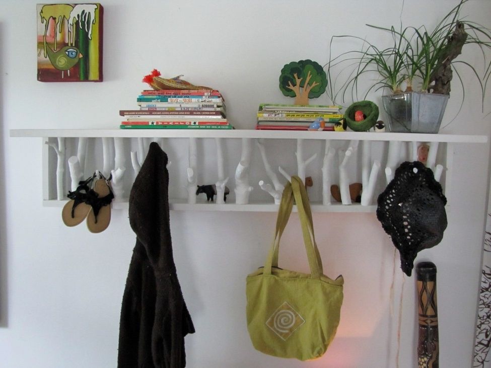 Unusual Coat Rack With Tree Branches Idea Feat Cool Kids Bookshelves And Mirrored Greenery Pot Decor (Photo 3126 of 7825)