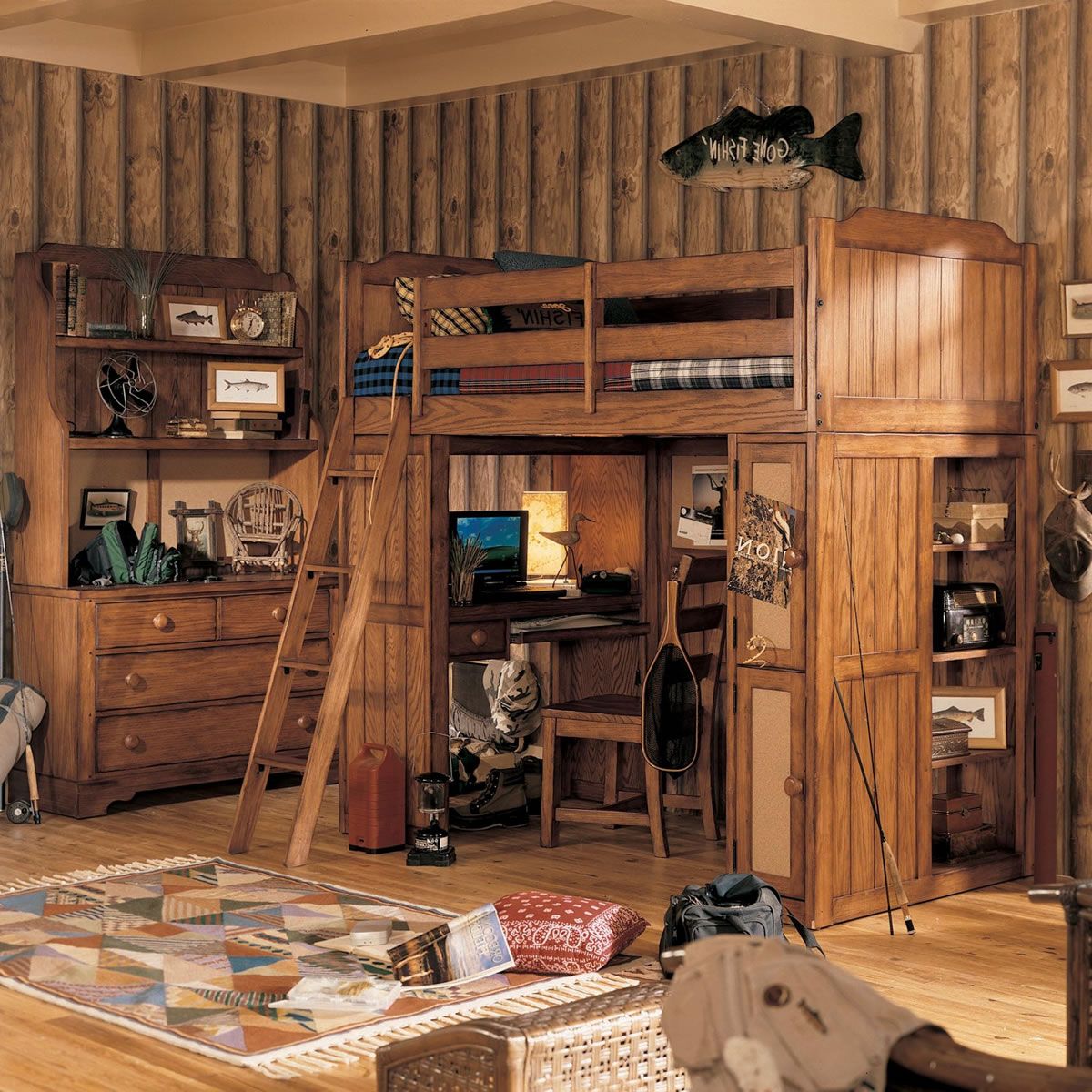 Vintage Boy Room Ideas With Inexpensive Cool Loft Bed And Captivating Rug Plus Herring Fish Wall Art (Photo 3143 of 7825)
