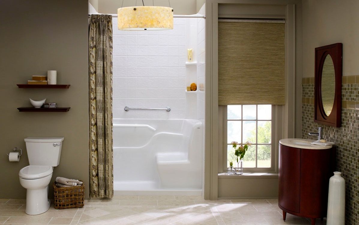 Vintage Glossy Powder Room Sets Mixed With Extravagant Walk In Shower In Superb Bathroom Remodelling Ideas (Photo 3147 of 7825)