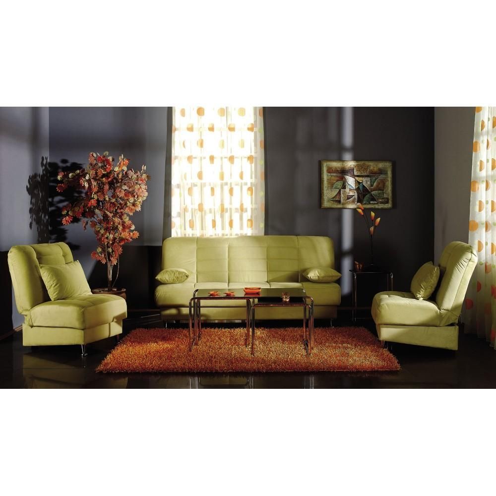 $1,445.50 Vegas Convertible Sofa Set | Rainbow Green (sofa And 2 For Green Sofa Chairs (Photo 18 of 20)