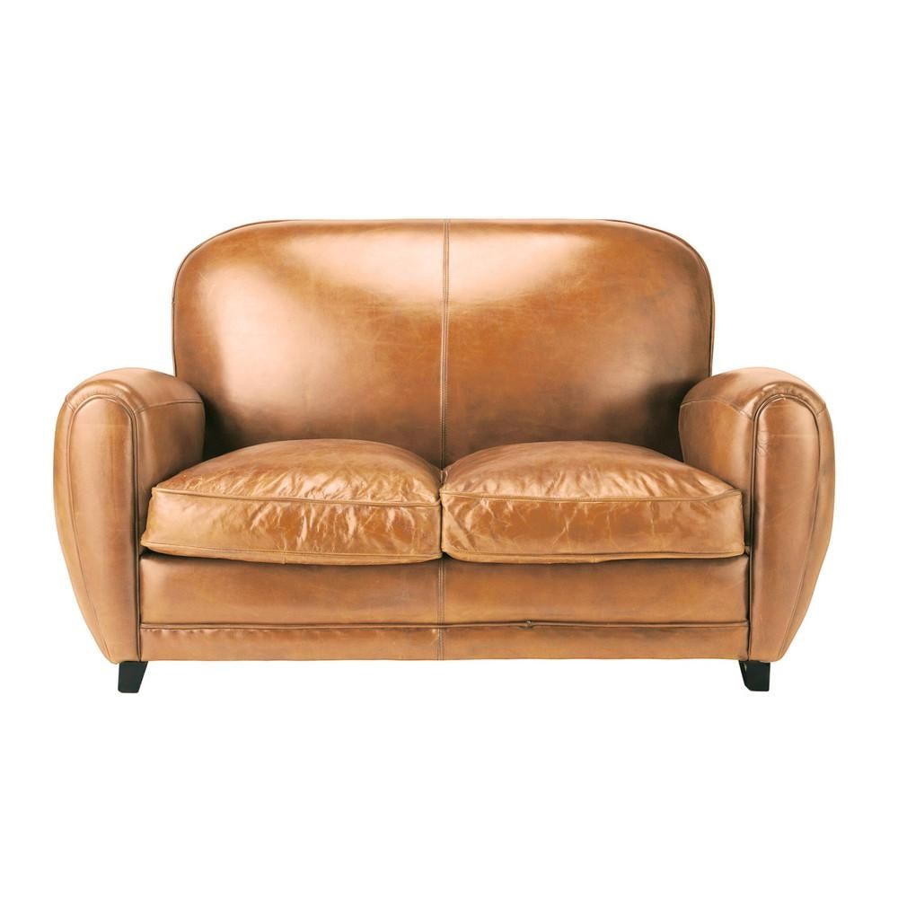 2 Seater Leather Vintage Sofa In Brandy Colour Oxford | Maisons Du In Oxford Sofas (Photo 19 of 20)